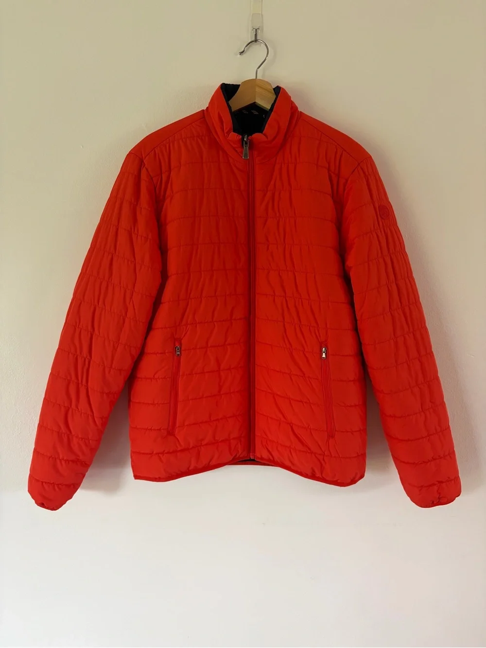 Brooks Brothers Reversible Quilted Orange & Navy Blue Insulated Puffer Jacket